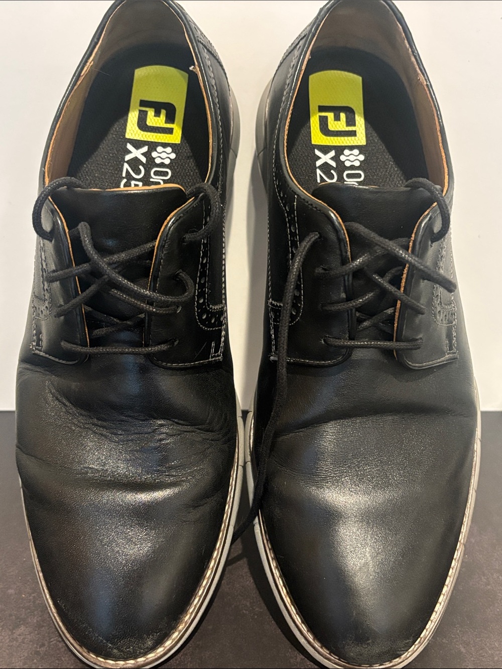 Johnston & Murphy Black Leather Lace-Up Oxfords sz 12